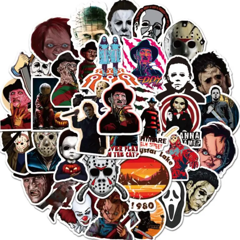 10/30/50pcs Halloween Themed Horror Characters Graffiti Waterproof Skateboard Travel Suitcase Phone Laptop Luggage Stickers