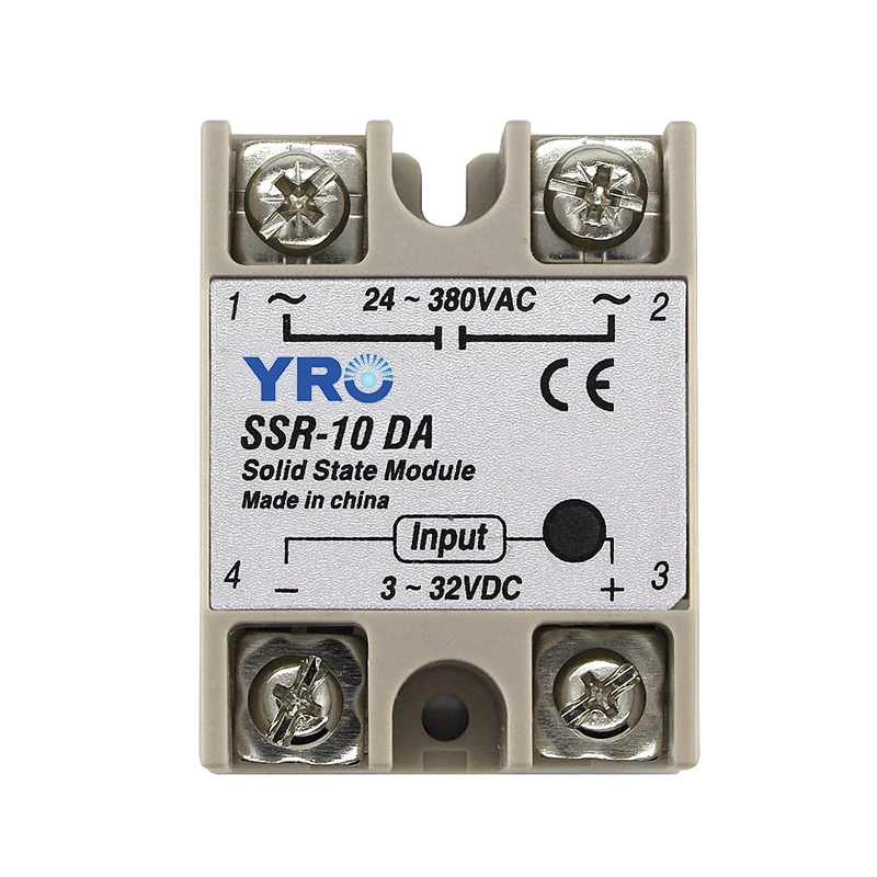 SSR-10DA SSR-25DA SSR-40DA 10A 25A 40A Solid State Relay Module 3-32V Input DC 24-380V AC Output High Quality