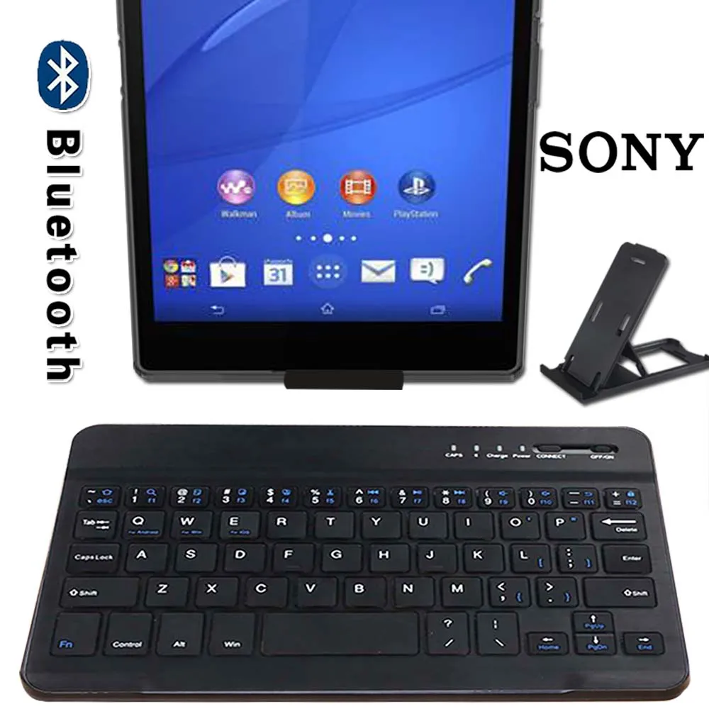 Draadloze Toetsenbord Bluetooth Toetsenbord Voor Sony Xperia Z3 8.0 Inch Tablet Ultra Slim Oplaadbare Toetsenbord Voor Android Ios Windows