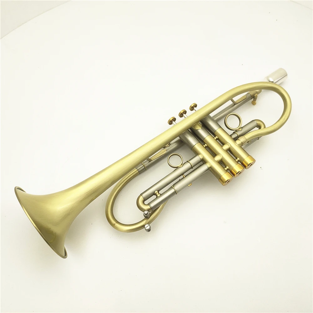 Advanced Custom Professional  MARGEWATE Trumpet Bb Tune Brass Gold Plated Surface Professional Music Instruments With Case