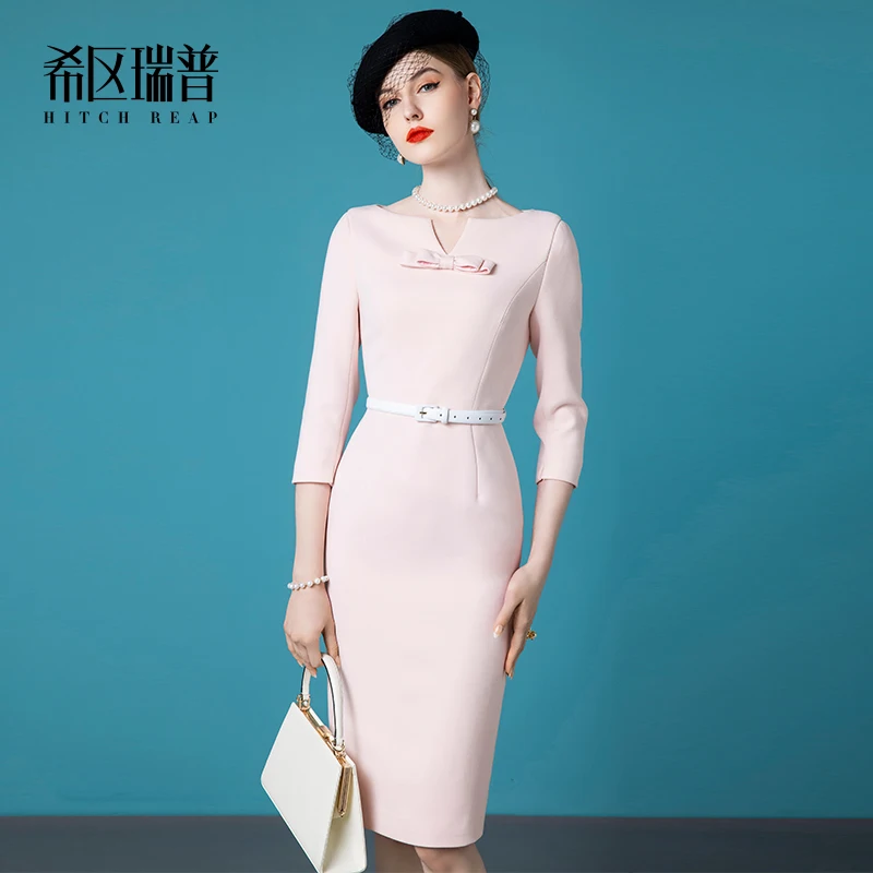 High End Dress Shows Thin Temperament At The Waist Autumn And Winter New Women\'s Dress Ladies Temperament Slim Skirt