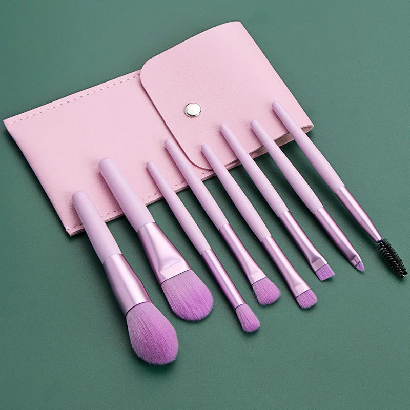 مجموعة فرش مكياج صغيرة احترافية مكونة من 8 قطع من رونشادو، مجموعة أدوات مكياج وبودرة كريم الأساس وأحمر الخدود