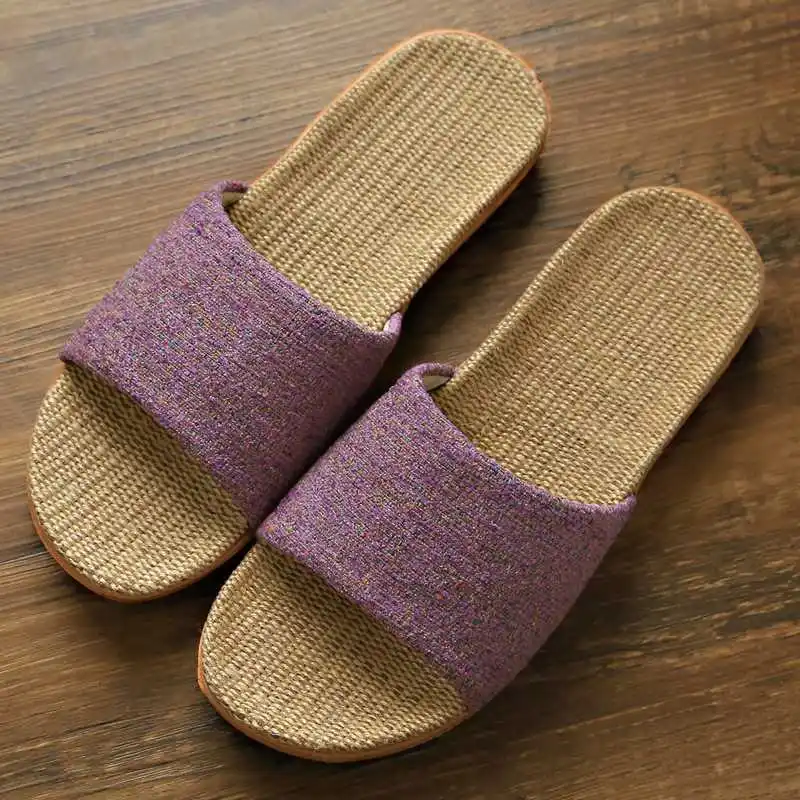 JARYCORN Linen Slippers For Women Men 2021 New All Season Indoor Shoes Home Flip Flops Ladies Casual Slides Flat Sandal