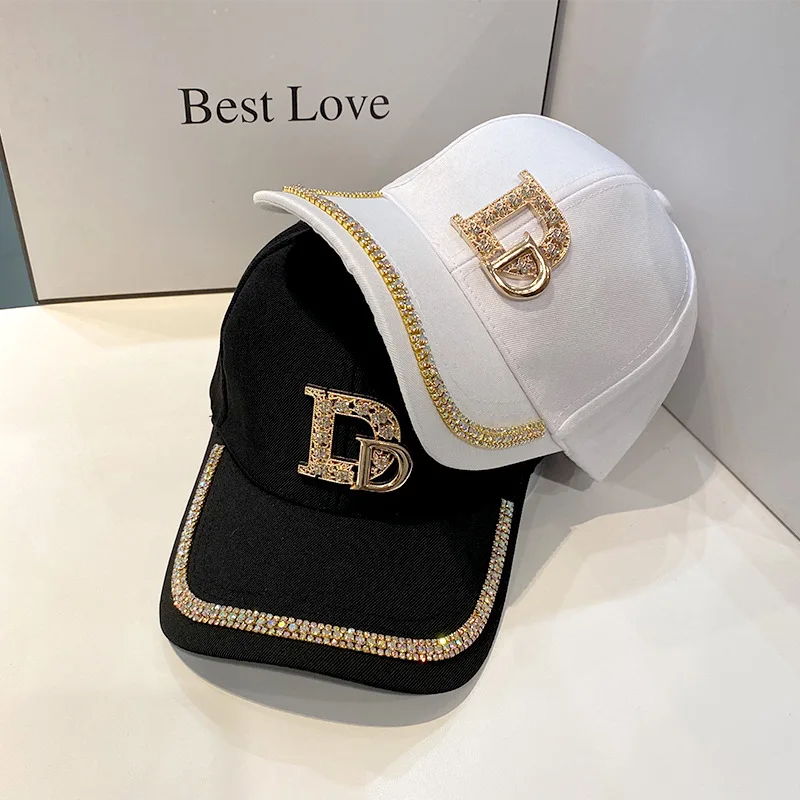 Spring Shiny Rhinestone Letters Casual Baseball Cap Woman 2021 Summer Trend Hat Outdoor Sunscreen Sun Hat for Women