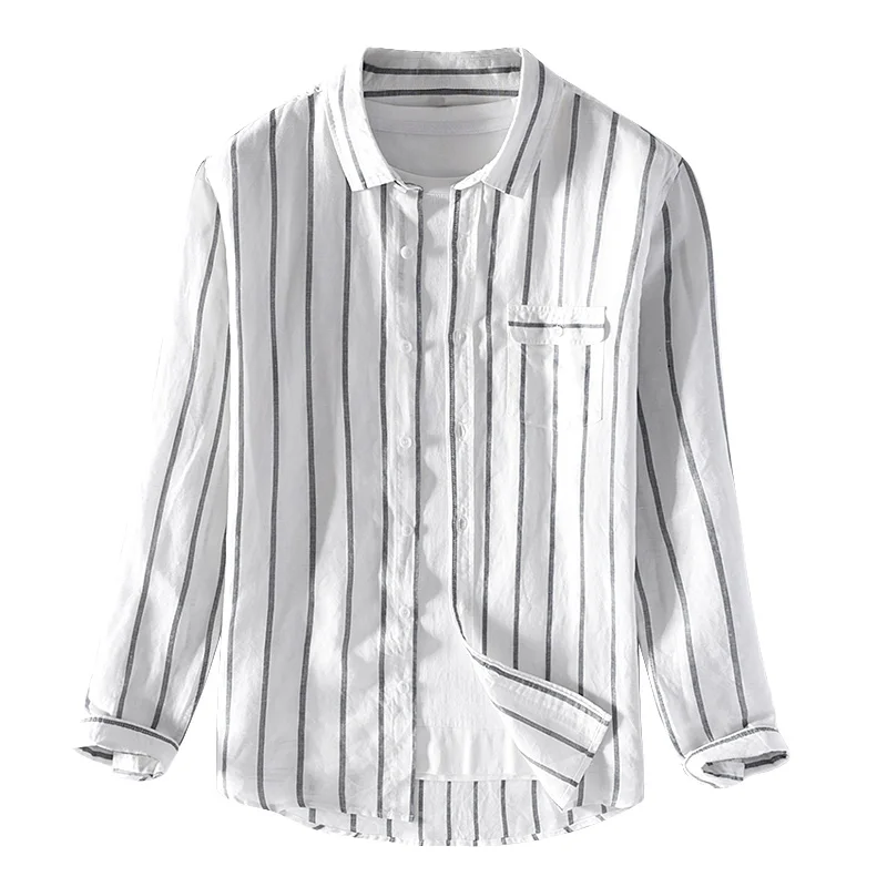 

Suehaiwe's brand long-sleeved shirts men fashion striped white shirt for men casual comfortable shirt male chemise camisa