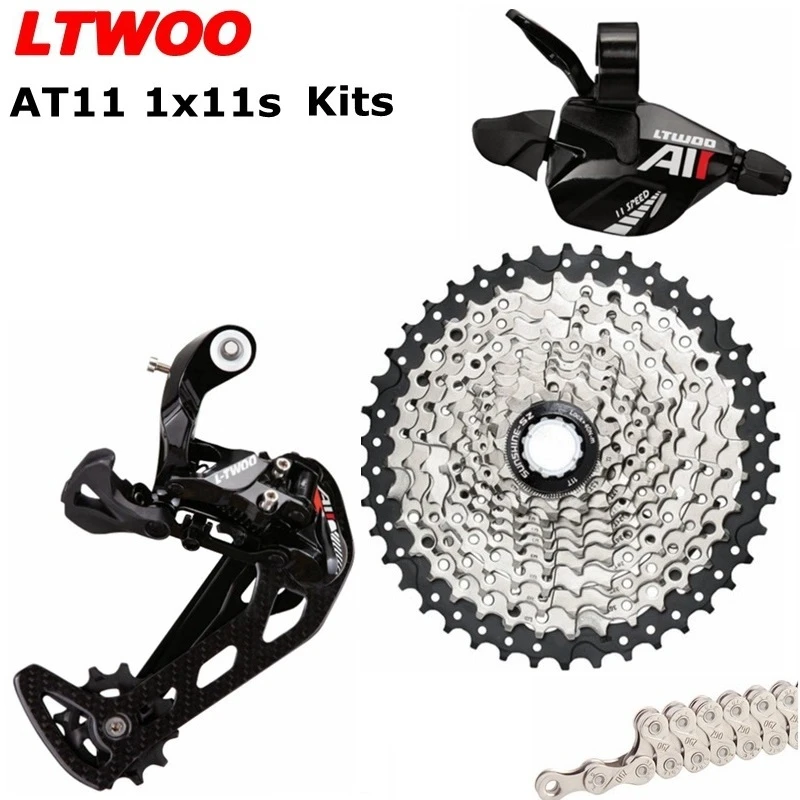 LTWOO AT11 Shifter Trigger Carbon Fiber Rear Derailleur 11-46T 50T 52T K7 Cassette X11 Chain M8000 M7000 11 Speed MTB Groupset