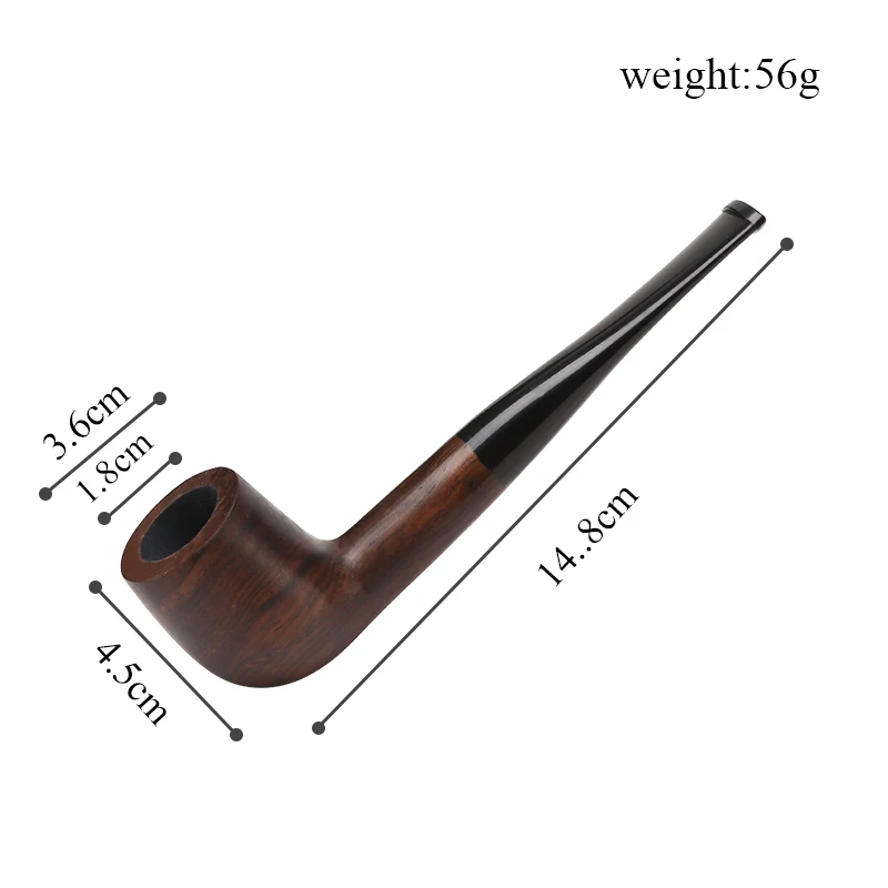 Multi Style Handmade Straight Stems Wooden Ebony Pipes Smoking Pipe With 9mm Filter Free Shipping