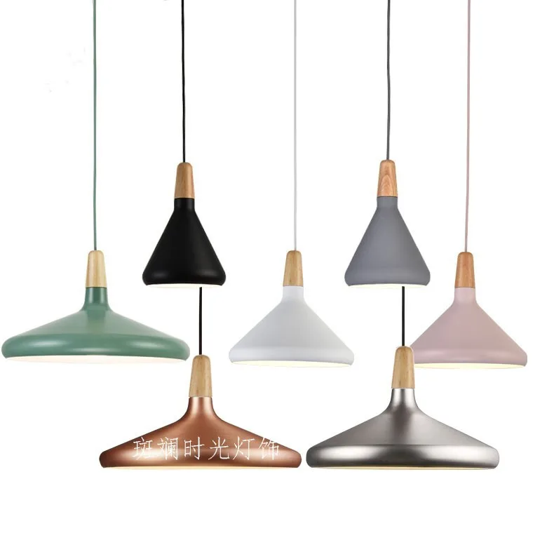 

Деревянная Подвесная лампа в скандинавском стиле, современный круглый алюминиевый абажур, настосветильник лампа для кухни, столовой, гостиной