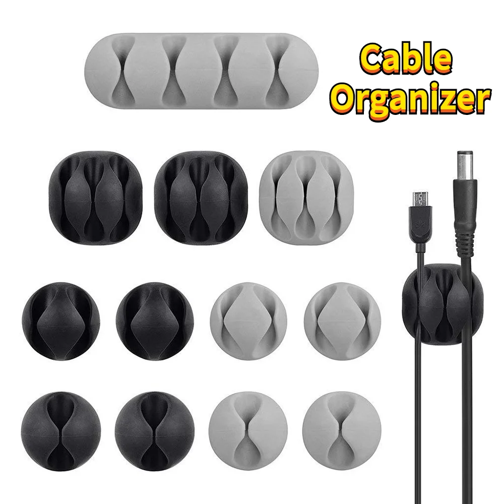 Silikonowa kabel do telefonu komórkowego organizator kable USB Conector uchwyt czarny biały Multi Hole Wire Protector dla przewodów myszy