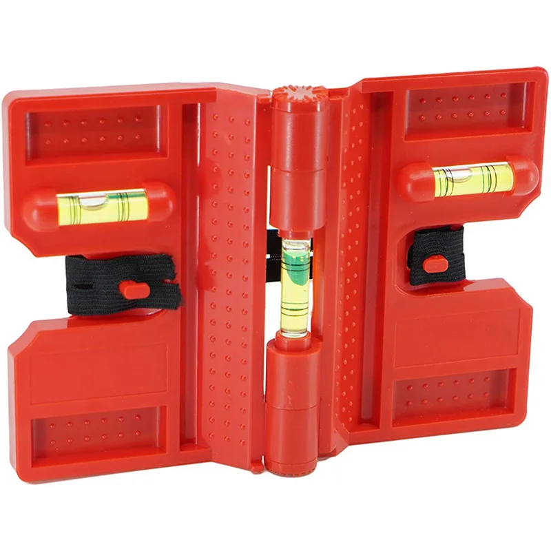 Spirit Level,Magnetic Post Level Tool Folds for Storage,Cross Check Bubble Level(Pack Of 2)