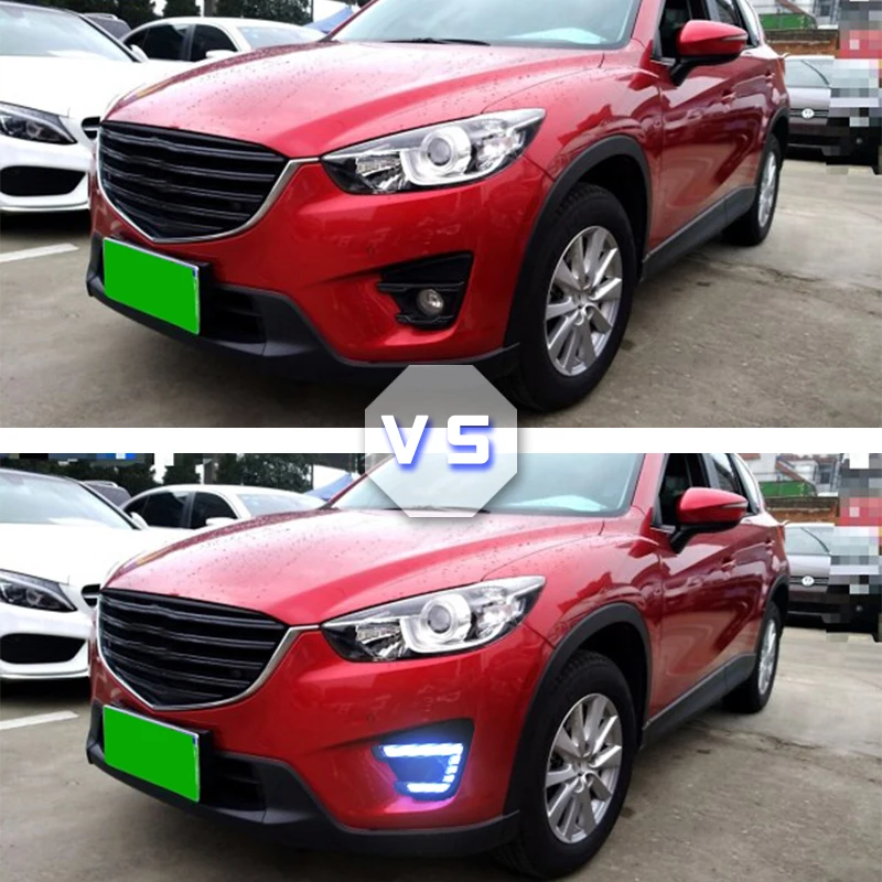 1Pair DRL For Mazda cx-5 cx5 2012 2013 2014 2015 2016 led daytime running light turn signal yellow 12V fog lamp