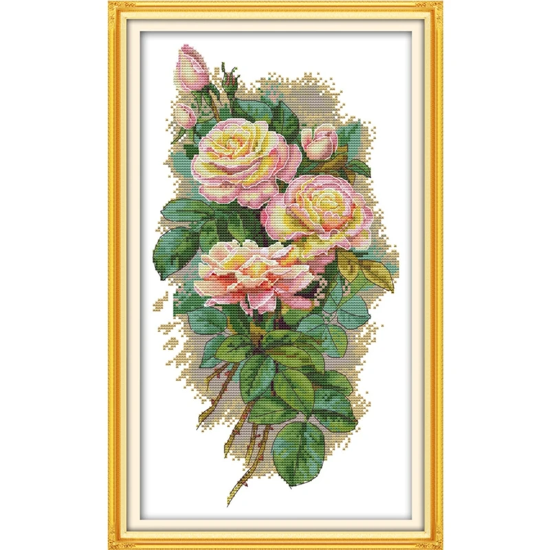 Rose 7 cross stitch kit aida 14ct 11ct count print canvas stitches embroidery DIY handmade needlework