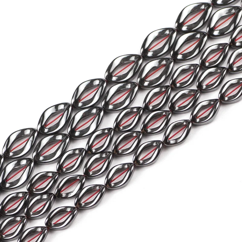Jhnby 13/16mm ovale Ellipse Kreis schwarz Hämatit Naturstein Abstand halter lose Perlen für Schmuck herstellung DIY Armbänder Zubehör