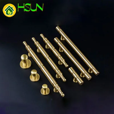 

Pure brass wardrobe handle New Chinese style cabinet door pure copper handle cabinet solid handle drawer modern gold knob