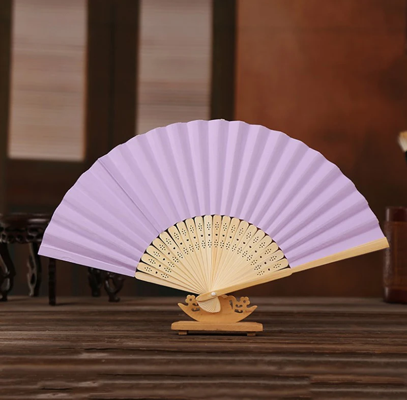 Folding Fan Hand Silk Cloth DIY Chinese Folding Fan Wooden Bamboo Antiquity Folding Fan DIY Calligraphy Painting