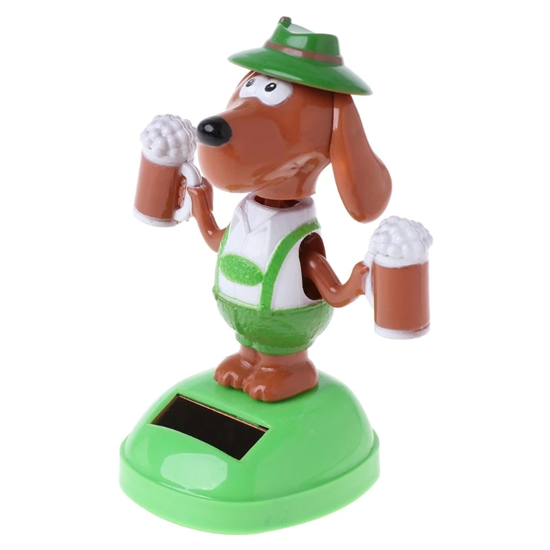 Zonne-energie Dansen Bobble Head Beer Hond Educatief Speelgoed Auto Ornament Speelgoed Kids D5QA