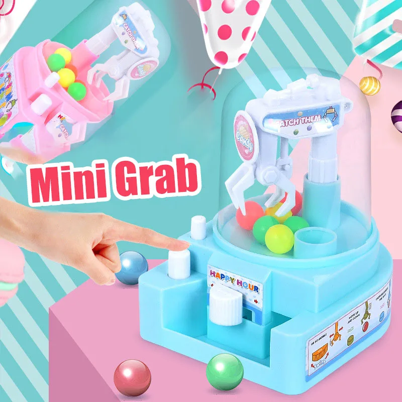 Children's Simulation Mini Claw Machine Kids Grab Ball Candy Doll Machine Toy for Kids Toys Gift