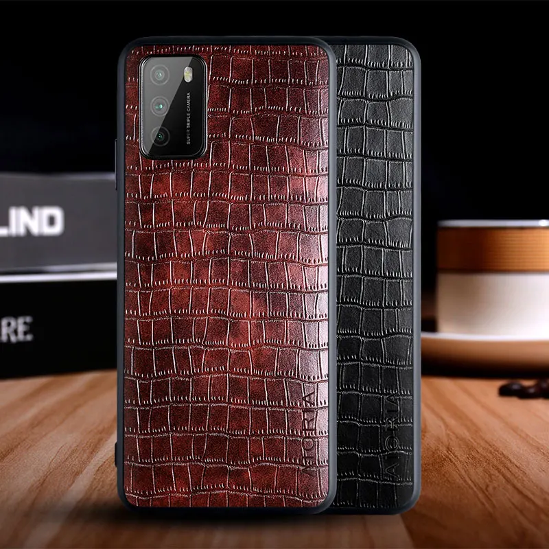 Case for Xiaomi Poco M3 Pro funda luxury crocodile pattern leather soft TPU hard phone cover for Xiaomi Poco M3 case capa