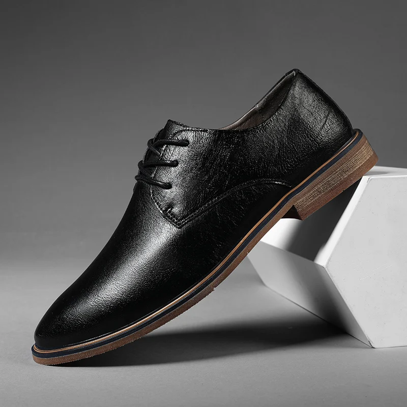 Zapatos De Hombre Oxford Genuine Leather Shoes 2020 Luxury Brand Dress Shoes Male Flats Loafers Black Loafers Men Formal Wedding image 6