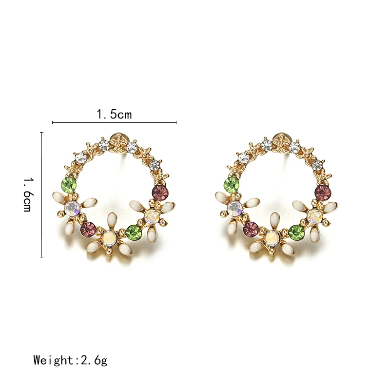 Korean New Design Trendy Jewelry Exquisite Copper Inlay Color Zircon Flower Garland Women Earrings Gifts 2025
