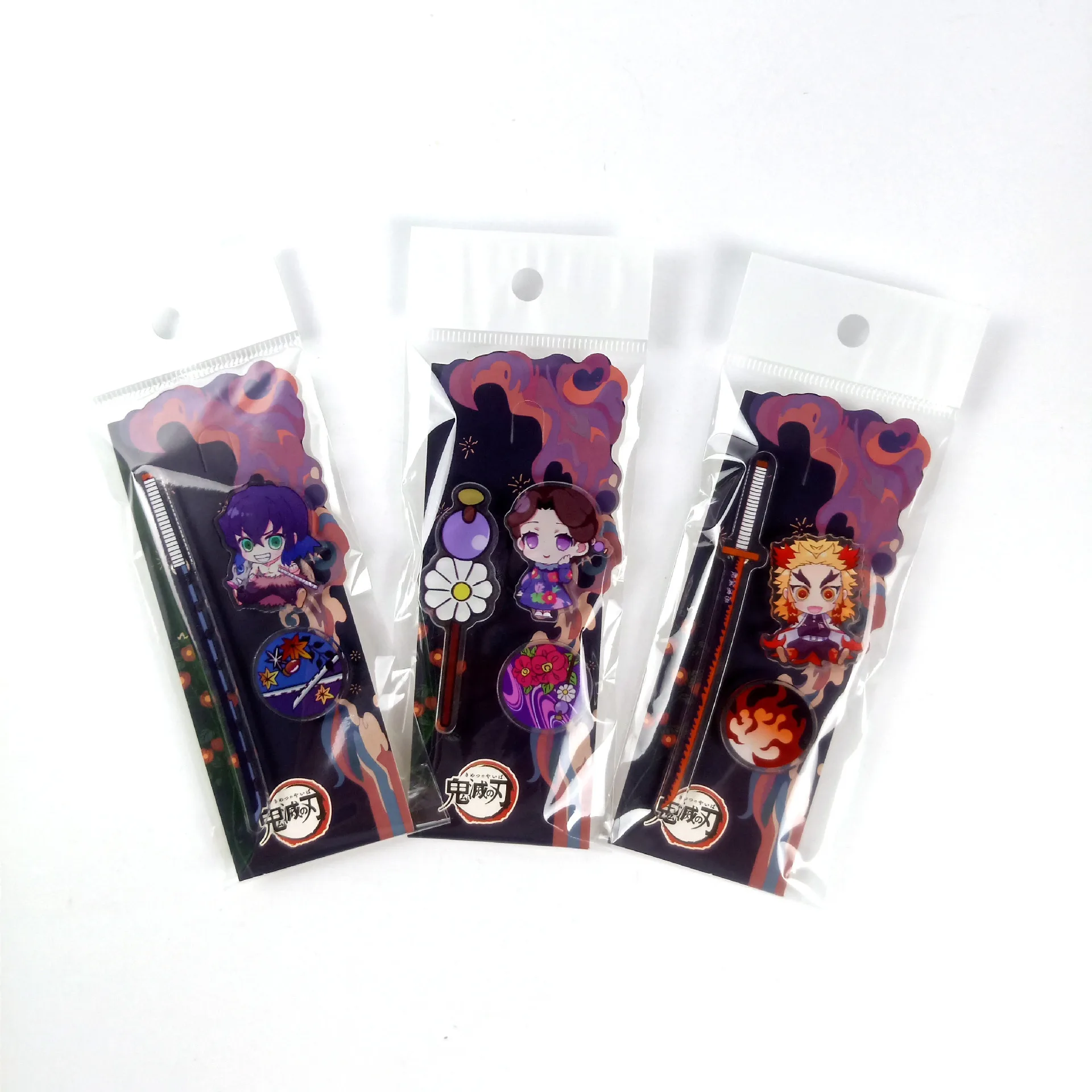 Imagem -06 - Kamado Tanjirou Anime Broche Pins Cosplay Prop Lapela Acessórios Bolsa Jóias 21 Pcs por Lote