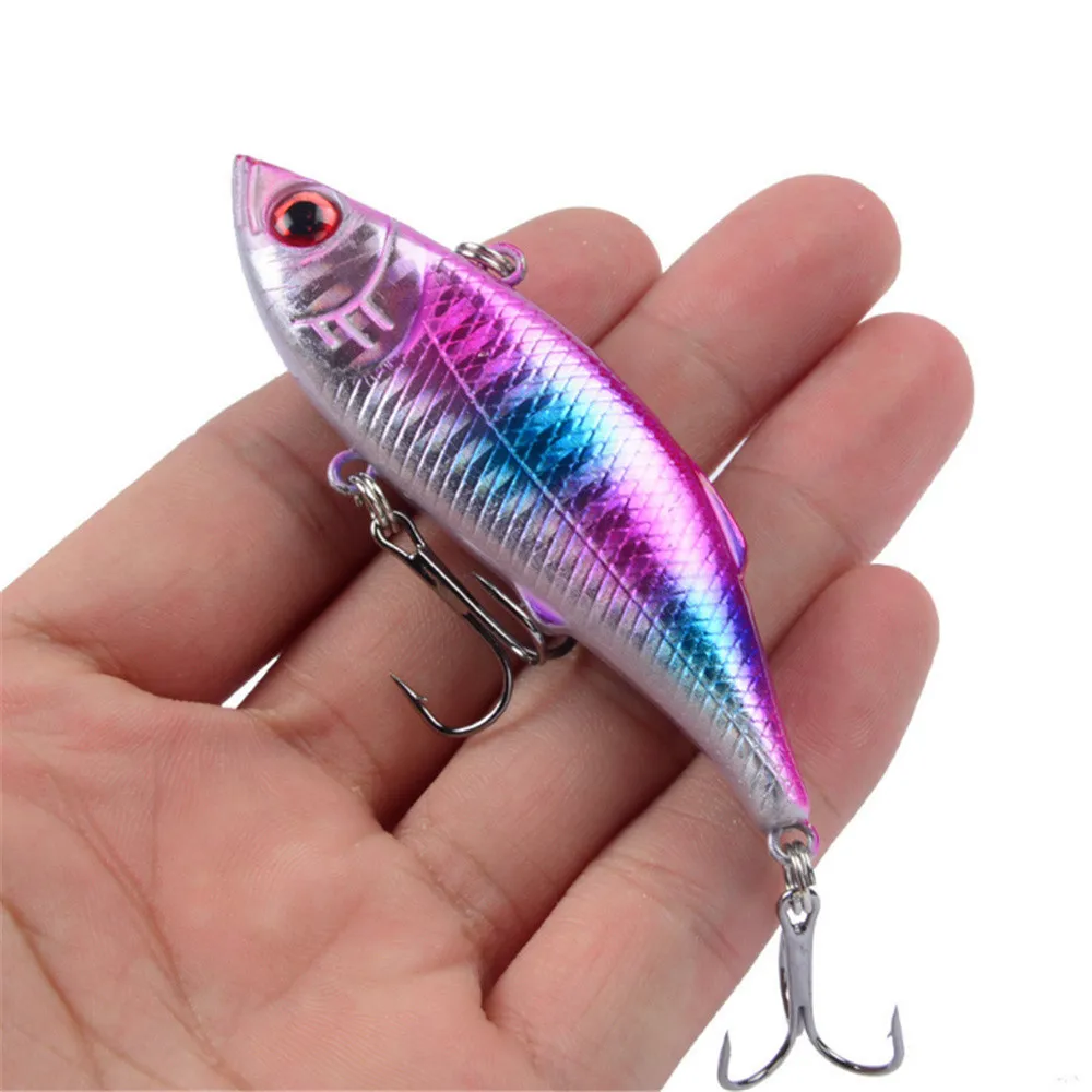 1Pcs VIB Hard Fishing Lure 7cm 10g Sinking Vibration Rattling Crankabit Wobblers Artificial Bait Bass Carp Tackle 3D Eyes