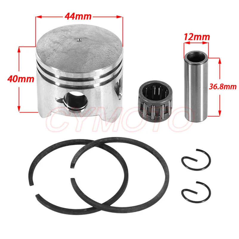 44-6 Engine Cylinder Head With 44MM Piston kit for 2 stroke 49cc Mini Dirt bike Mini ATV Quad Pocket bike Piston Ring