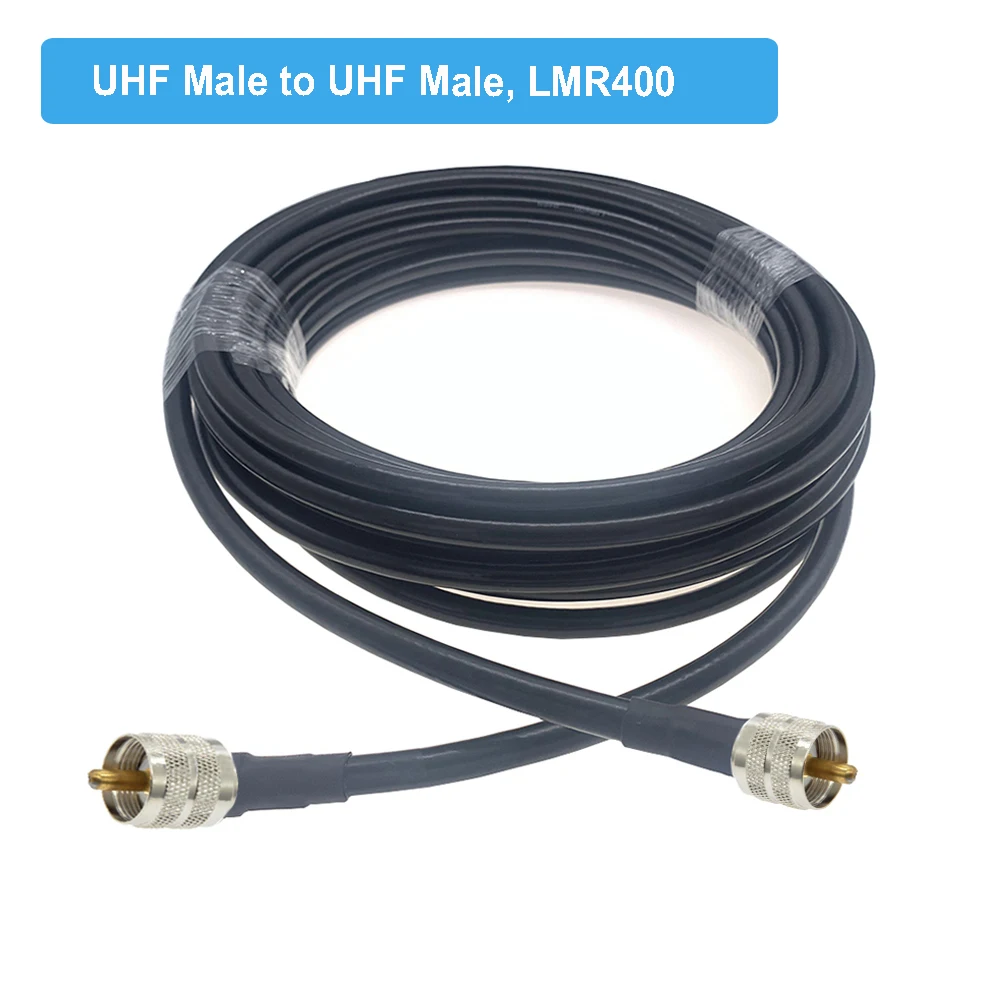 PL259 UHF Male to UHF Male PL259 Plug LMR400 Cable 50Ohm Low Loss Pigtail Extension Jumper for CB Radio Ham Radio FM Transmitter