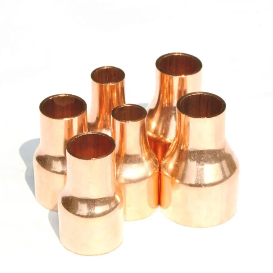 

2pcs 6.35/8/10/12.7/16/19/22mm Pure Copper End Feed Reducer Welding Pipe Connector Air Conditioner Refrigeration Chiller Plant