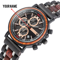 BOBO BIRD Personalized Wooden Watch Men Relogio Masculino Top Brand Luxury Chronograph Military Watches Anniversary Gift for Him