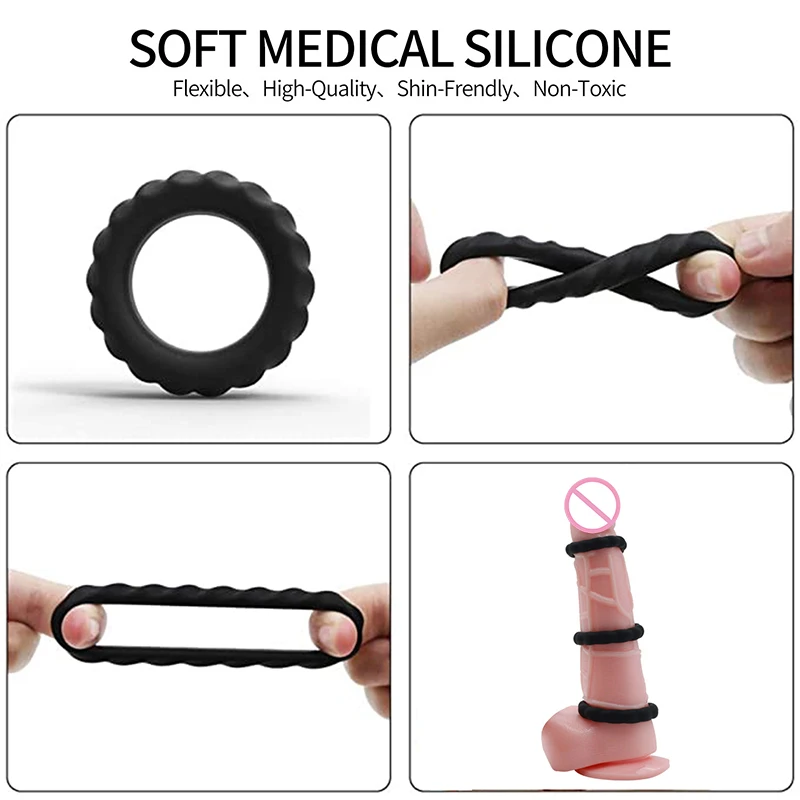 3PCS sex delay rings for men Prostate Ring Silicone High Flexibility Strong Ejaculation delay Penis Ring Couple Sex Toys AC