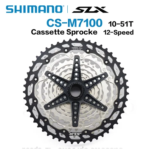Imagen 2 del producto SHIMANO SLX CS M7100 12 velocidades 10-45T 10-51T Micro estriado 12v piñón de Cassette rueda libre engranajes bicicleta de montaña MTB