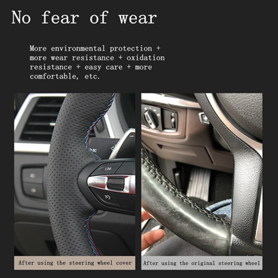 Passen Sie die DIY-Lenkradabdeckung aus Mikrofaser-Leder für den Jeep Compass 2017 2018 Renegade 2015–2018 an, Fiat Toro 2017–2019 Tipo – Detail 2