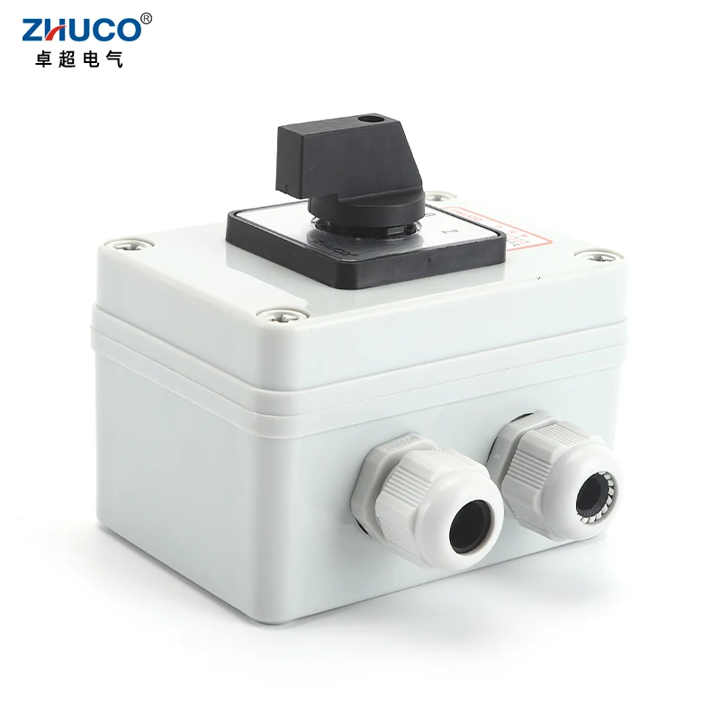 ZHUCO SZW26/LW26-20 D303.3 20A 3 Pole Custom Electric Universal Cam Changeover Switch With Waterproof And Dustproof Sealed Box