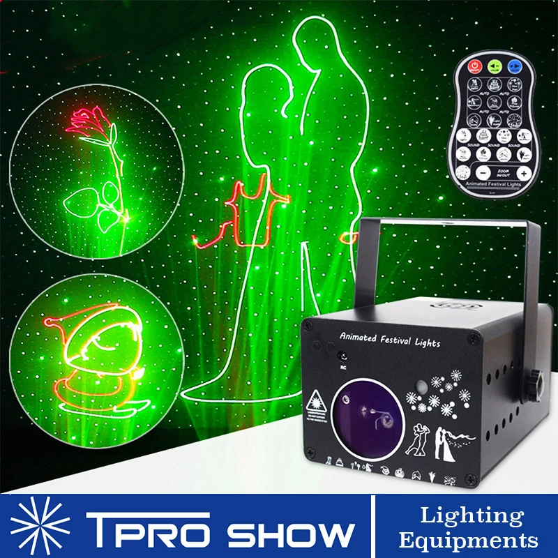 

Wedding Laser Light Projector Stars Animation Stage Lighting Effect RG Color Moving Laser Beam Scanning For Christmas Club Disco