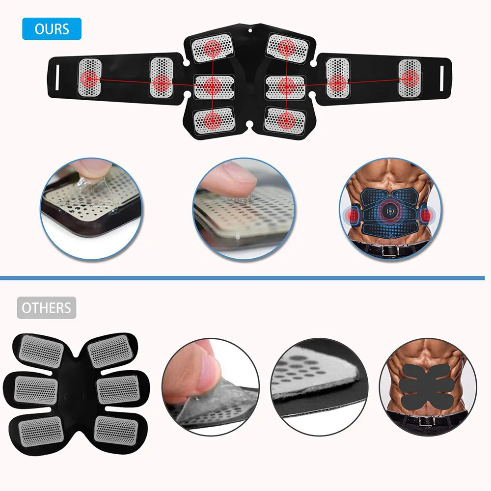 Allenatore stimolatore muscolare addominale EMS Abs attrezzature per il Fitness attrezzi per l\'allenamento muscoli elettrostimolatore Toner