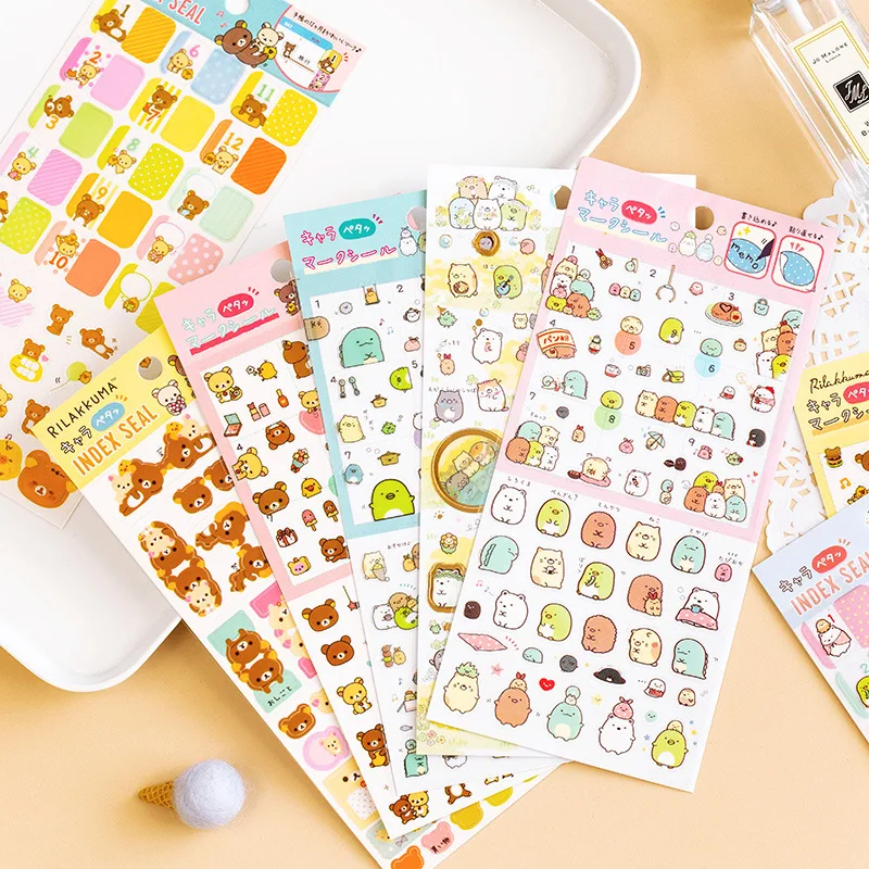 Mohamm Relaxing Bear Series Kawaii Cute Sticker Custom Stickers Diary Stationery Flakes Scrapbook DIY Decorative Stickers