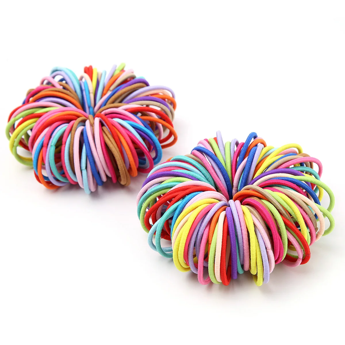 200PCS 2mm* 7.0cm Colorful Mini Kids Baby Elastic Ponytail Holders Hair Ties Thumb Hair Bands For DIY Children Hair Accessories