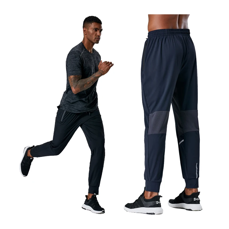 Sports Pants Men Running Gym Training Long  Elastic Jogging Trousers Fitness Outdoor Fashion Workout Zipper Pocket Pants