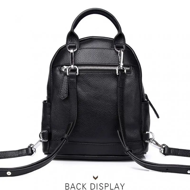 Fashion Casual Genuine Leather Backpack Women Luxury Brand Small Lady Knapsack Cowhide Travel Backpack Bag Girl School Backpack