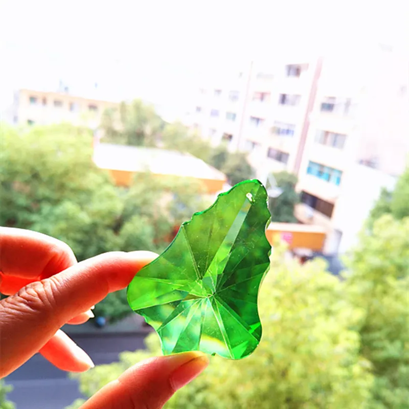 New Arrival 76mm Green Christmas Tree Shape Crystal Modern Curtain Pendants for Chandeliers Spectra Lustres Lamp Hanging Drops