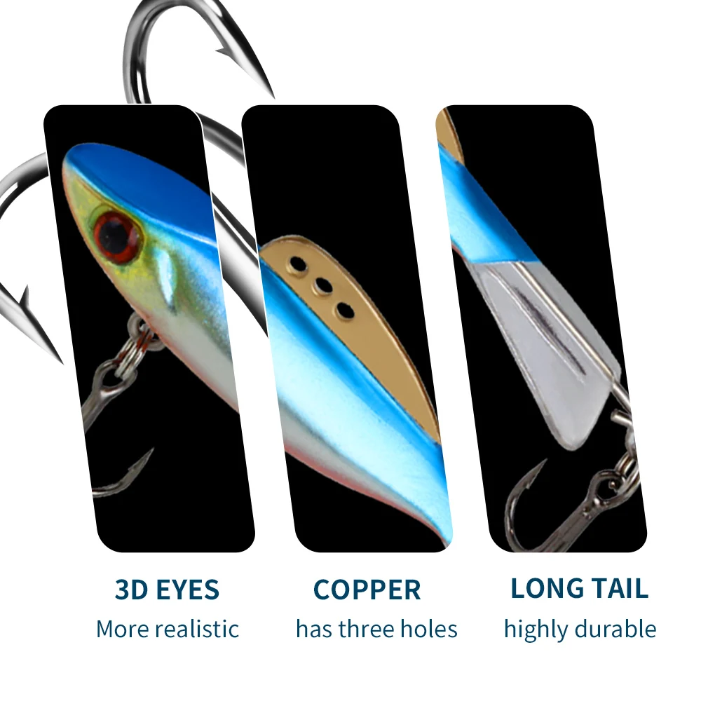 FTK 4g 8g 10g 17g Winter Fishing Lure Balancer 3D Eyes Ice Fishing Hard Lure Jig Artificial Bait With Treble Hook Pike