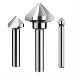 1PCS 6.3mm-50mm 3Flute/ 1Flute Countersink Drill Bit Round Handle 60 Degree/90 Degree HSS Wood Steel Chamfer Cutter Tool