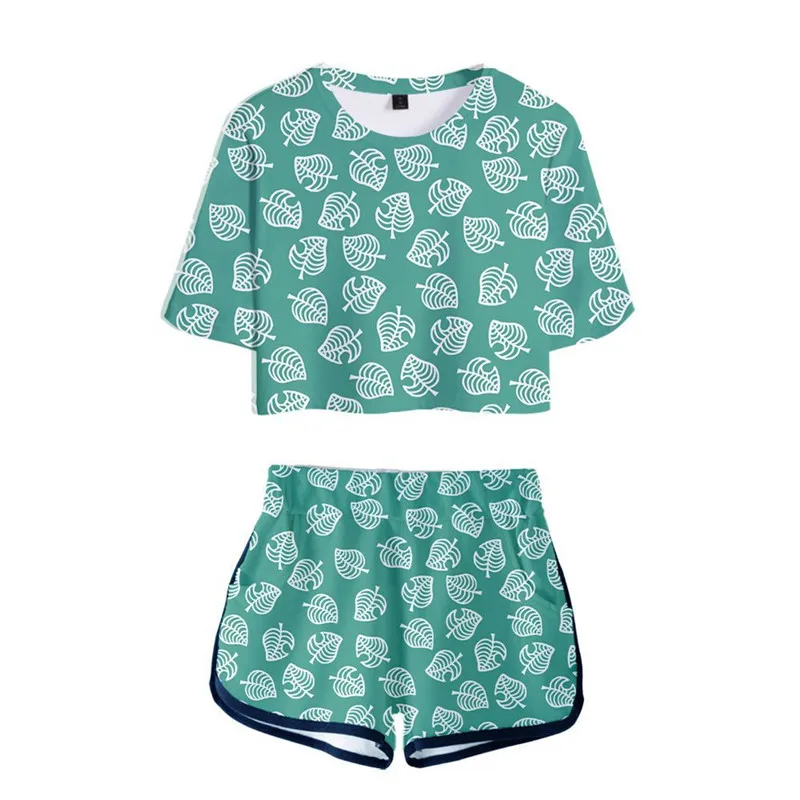 Spiel Animal Crossing Shirt T-Shirt Top Shorts Anzüge Cosplay Kostüm Frauen Sets Neue Horizonte Sport Kurzarm Tees Mädchen