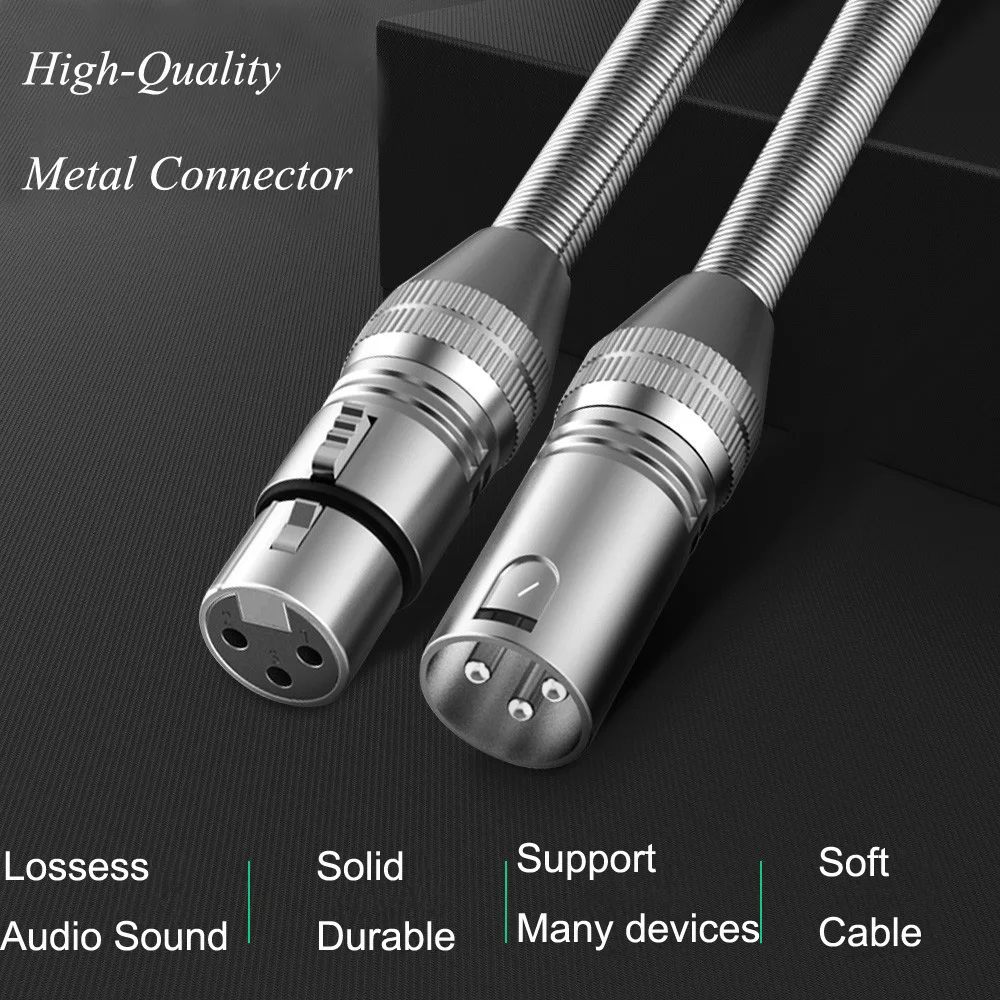 Bochara XLR Cable Male to Female M/F OFC Shielded With Spring Protection For Microphone Amplifier Mixer 10Pack