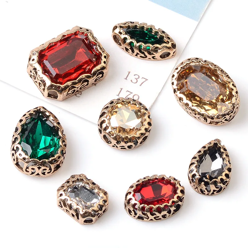 10 Pcs/Lot New Retro Alloy Jewelry Diamond DIY Jewelry Clasp Necklace Bracelet Hand-made Shoes Clothing Bag Accessories