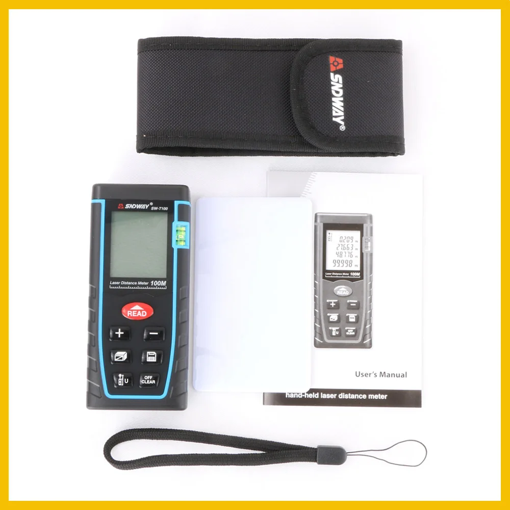 SNDWAY Rangefinder Laser Distance Meter Range Hand Tool Device Finder Electronic T40/T60/T80/T100