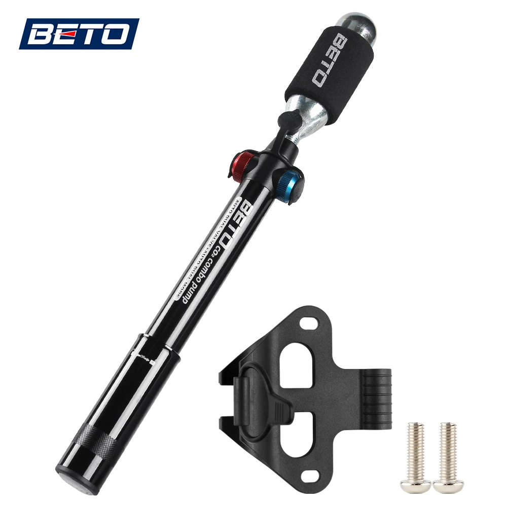 Beto Co2/Hand Bicycle Pumps Presta Schrader Adapter Bike Pump Ball Tire Air Inflator Bicycle Pump Mountain Road Mini Bike Pump