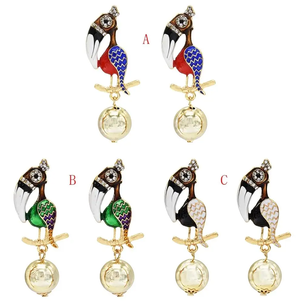 Trendy Rhinestone Birds Drop Earrings for Women Boho Wedding Party Bohemian Girls Cute Birthday Gifts Statement Earring