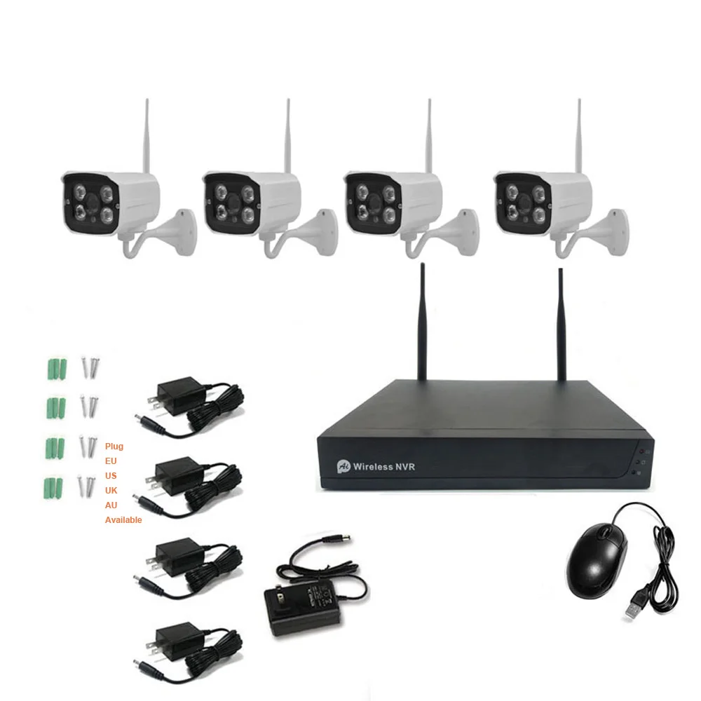 Powered by Tuya 2MP 1080P Wireless Security Camera Kit 4CH NVR System Night Vision Outdoor Camera System CCTV Video Kit